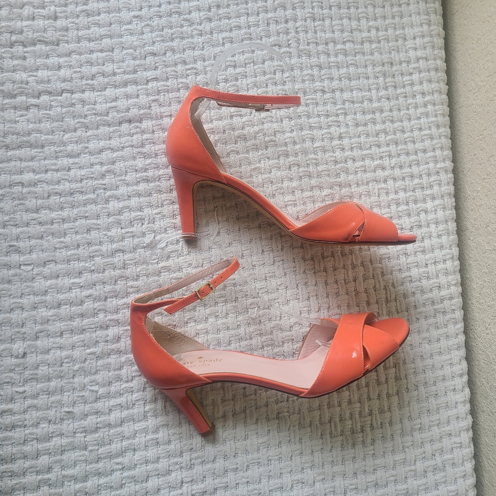 Kate Spade Elegant Orange Heeled Sandals Women's Size 9 - Picture 5 of 11